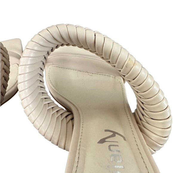 Vivianly Woven Strap Heel in Bone Open Toe Heels Sandal Size 8 - Picture 11 of 17